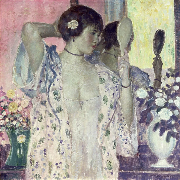 The Hand Mirror (oil on canvas)