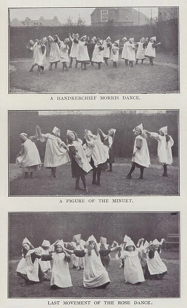 A Handkerchief Morris Dance, A Figure of the Minuet, Last Movement of the Rose Dance (b  /  w photo)