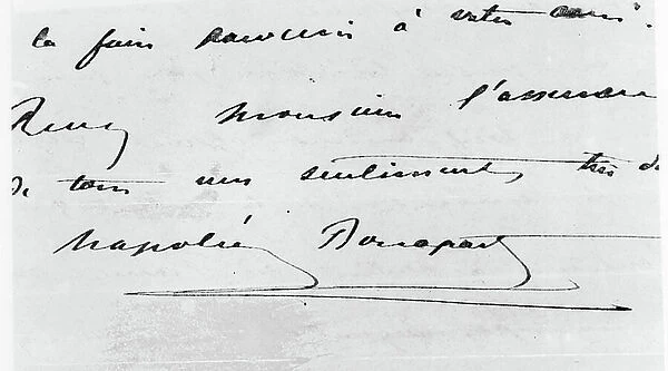 Handwriting and Signature of Napoleon Bonaparte (1769-1821) (pen and ink on paper)