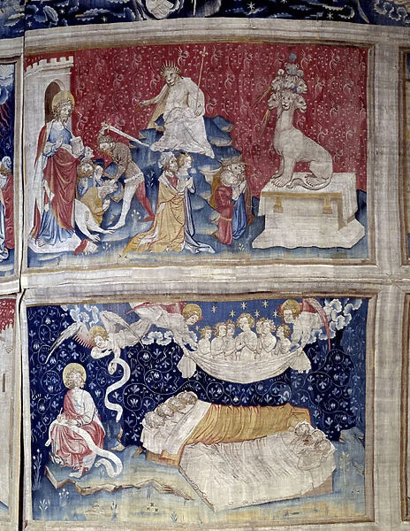 Hanging of Revelation (1373-1383). N. 44 high: the bete has seven heads. N
