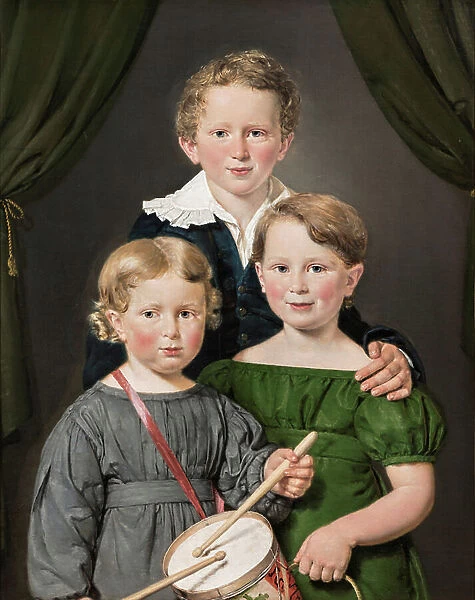 Hans and Bolette Puggaards three children, 1827 (oil on canvas)