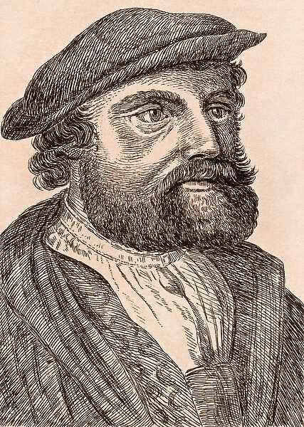 Hans Holbein the Younger, illustration from 75 Portraits Of Celebrated Painters
