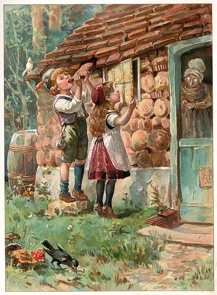 Hansel and Gretel, illustration from Once Upon a Time published by Ernest Mister, c. 1900 (colour litho)