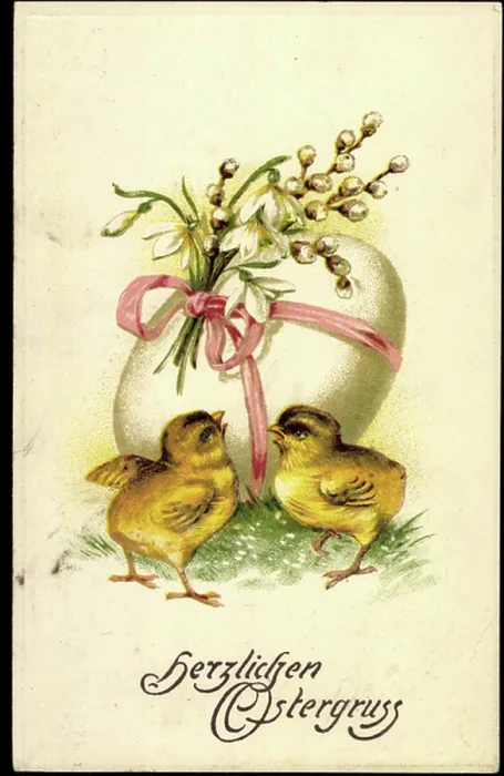 Framed Print : Happy Easter, Chick on an Easter egg with bow