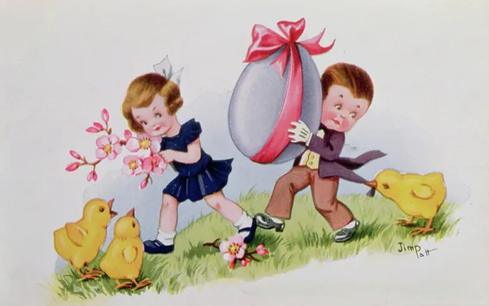 Framed Print : Happy Easter, postcard