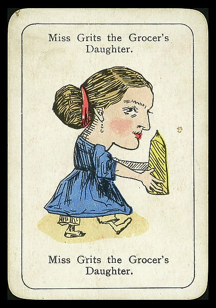 Happy Families: Miss Grits the Grocer's Daughter (colour litho)