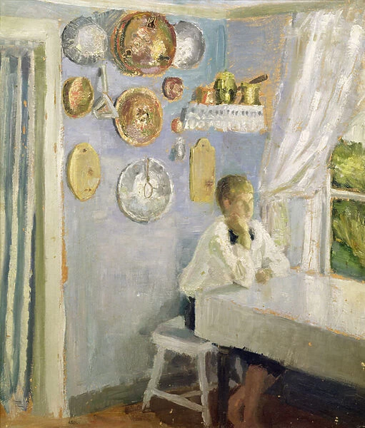 Harald at the breakfast table, c. 1900 (oil on panel)