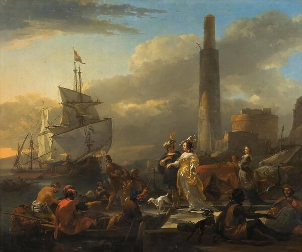 A Harbour Scene, c. 1665 (oil on canvas)