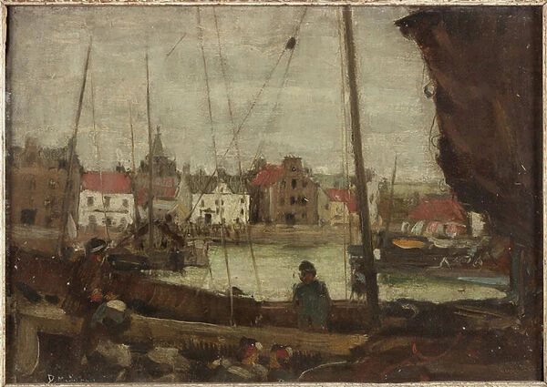 The Harbour, Stonehaven (oil on canvas)