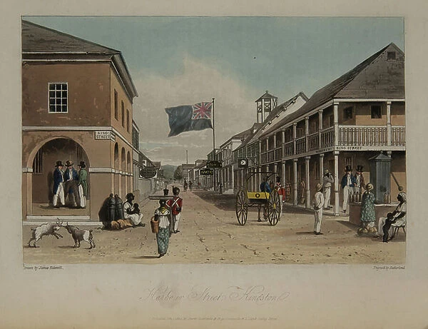 Harbour Street, Kingston, 1825 (engraving)
