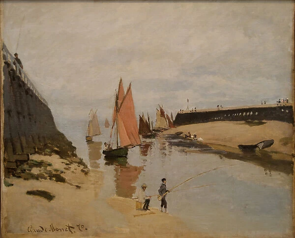 The Harbour at Trouville - Peinture de Claude Monet (1840-1926