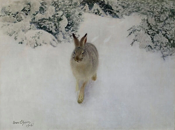 Hare in Winter, 1905 (oil on canvas)