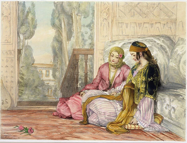 The Harem, plate 1 from Illustrations of Constantinople, engraved by the artist
