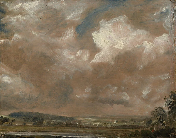 Harnham Ridge, Salisbury, c. 1829 (oil on beige wove paper, mounted on canvas)