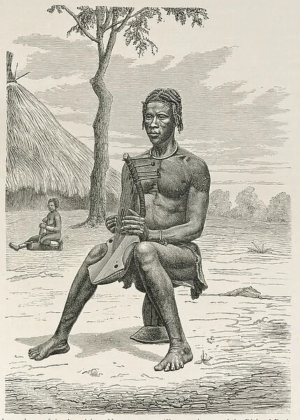 A Harp Player of the Azandeh or Nyam-Nyams, from The History of Mankind by Prof