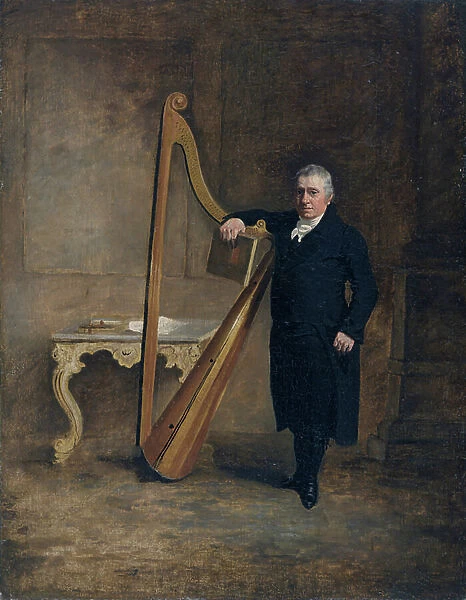 Harpist to the Corbet family of Griffith Owen, c.1812 (oil on canvas)