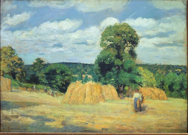 The harvest in Montfoucault in Mayenne (oil on canvas, 1876)