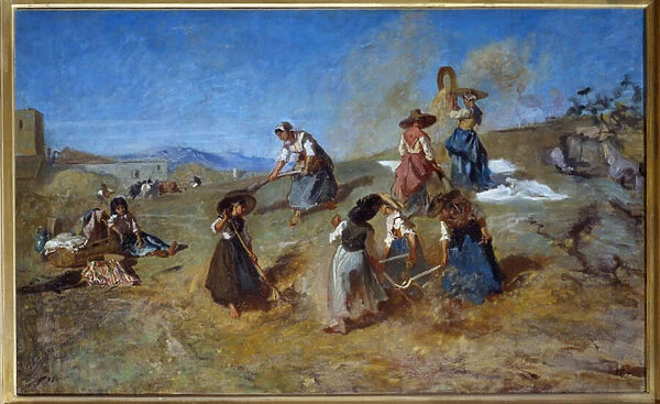 Harvest Painting by Eugene Fromentin (1820-1876) 1875 Sun