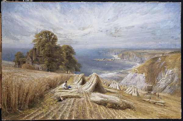 Harvesting on the South Coast, 1869 (w / c & bodycolour on paper)