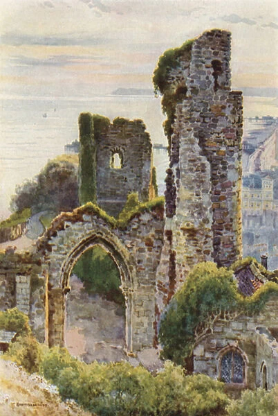 Hastings Castle (colour litho)