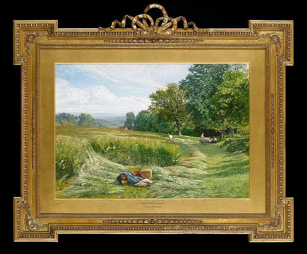 Hay Time near Leith Hill, Dorking, Surrey, 1860 (w  /  c on paper)