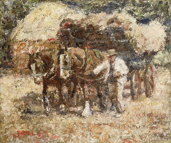 The Hay Wagon (oil on canvas)