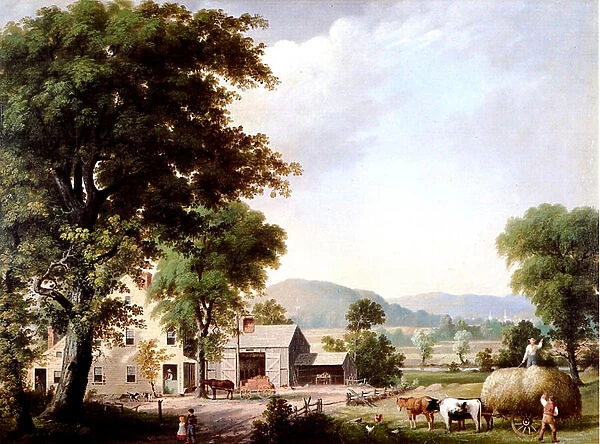 Haying at Jones Inn, 1854 (oil on canvas)