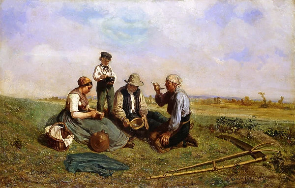 The Haymakers Lunch, 1857 (oil on canvas)