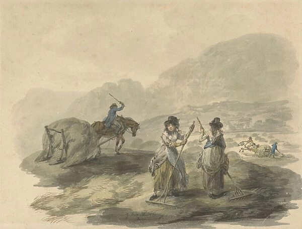 Haymaking, 1792 (pen & ink with w  /  c over graphite on paper)