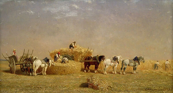 Haymaking, 1858 (oil on panel)