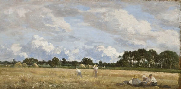 Haymaking (Le Foins), c. 1870-90 (oil on oak panel)