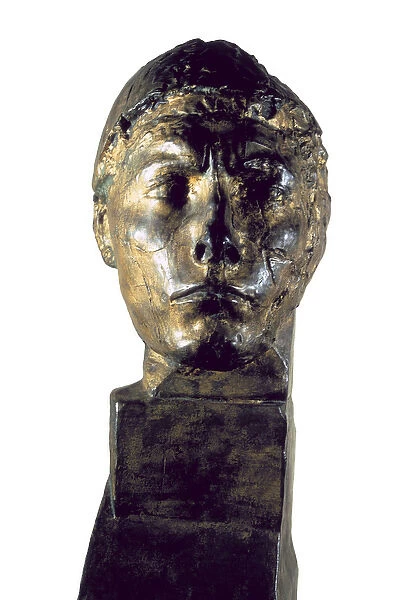 'Head of Apollo'. Bronze sculpture by Antoine Bourdelle (1861-1929), 1900
