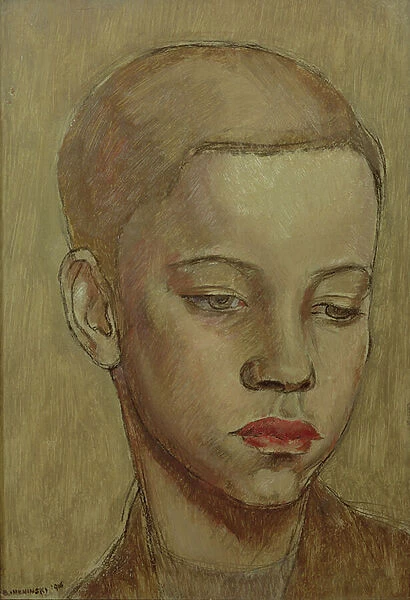 Head of a Boy, 1916 (oil and pastel on canvas)