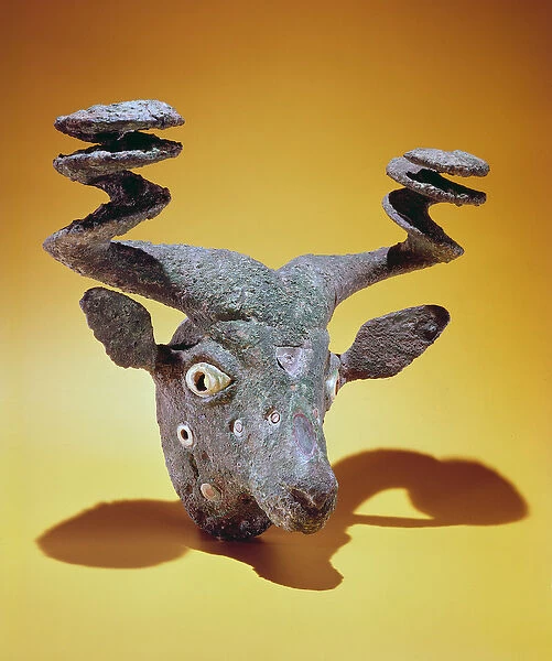 Head of a Bull, from Iraq, c. 2000 BC (bronze & shell)