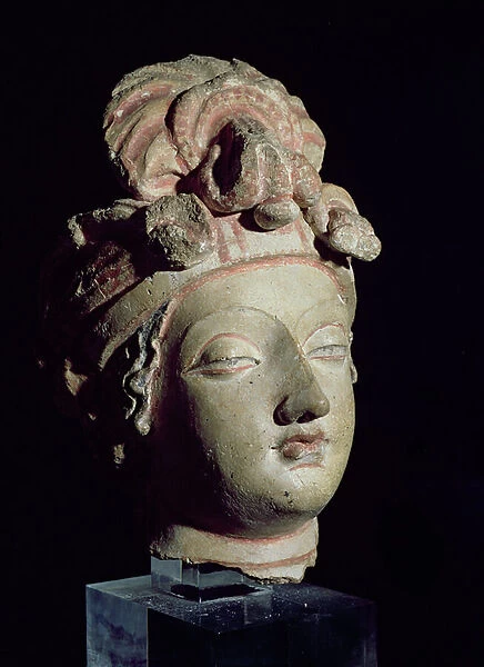 Head, from Gandhara, Greco-Buddhist style, 1st-4th century (stucco)