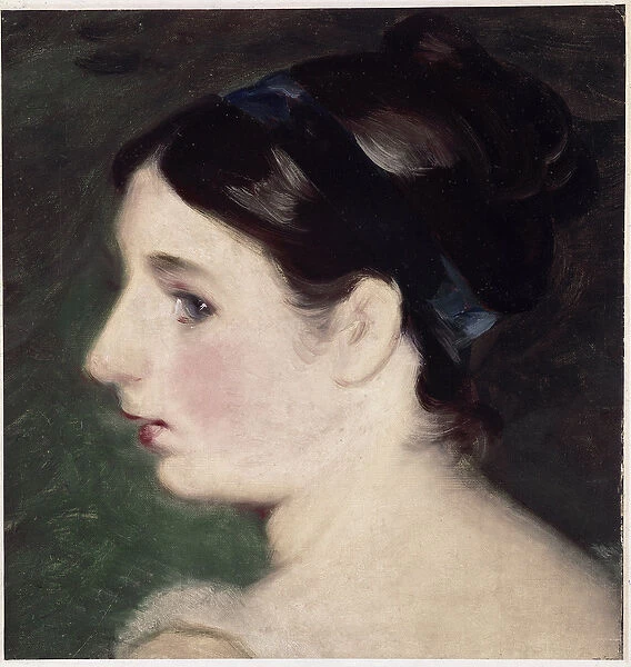 Head of a girl, probably a portrait of Mary Constable (oil on canvas, 1806)
