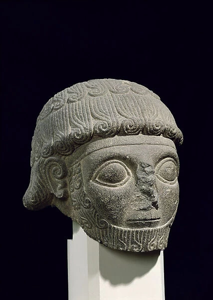 Head of a god, from Barak in Turkey, 18th-17th century BC (stone)