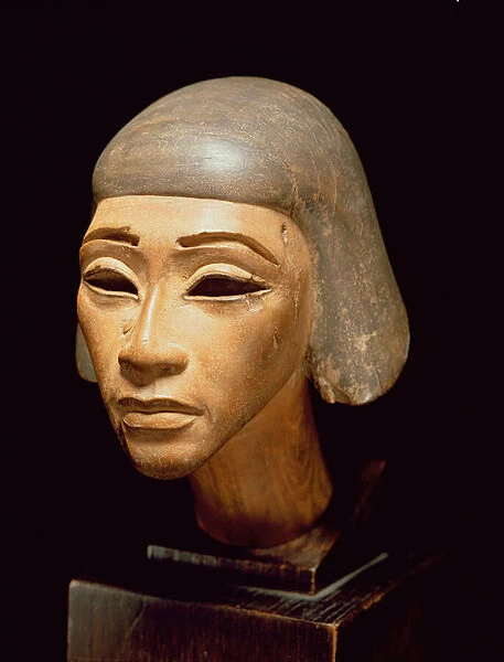 Head of a Harpist, from Tell El-Amarna, c. 1370-1360 BC (wood)