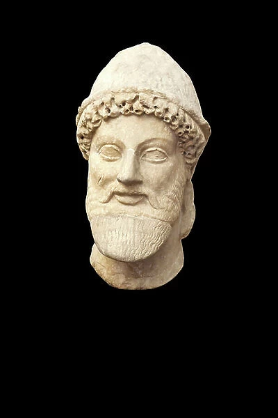 Head of Hermes wearing a pileus (Pentelic marble)