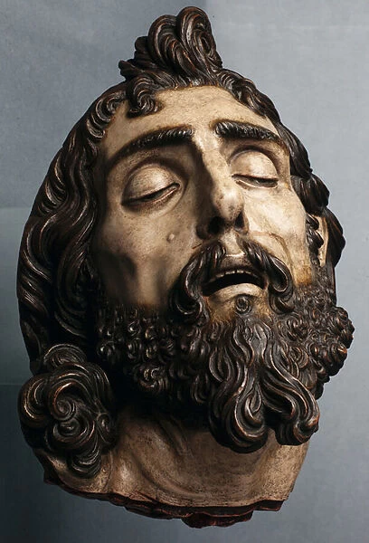 Head of John the Baptist (painted wood)