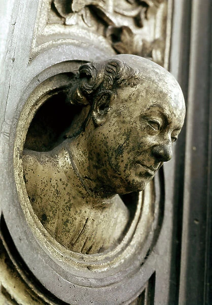 Head of Lorenzo Ghiberti, 1429-52 (painted bronze)