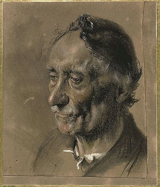 Head of an Old Man, c. 1850 (charcoal and pastel on paper)