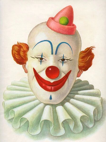 Head of a Smiling Clown, 1940 (lithograph)