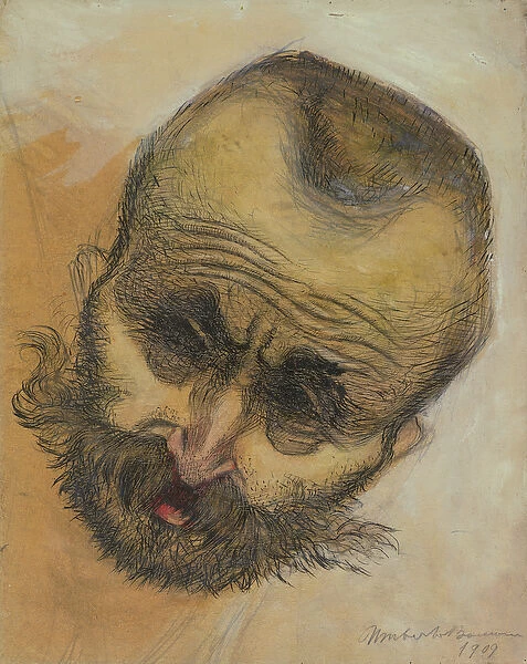 Head Study, 1909 (pen and ink wash)