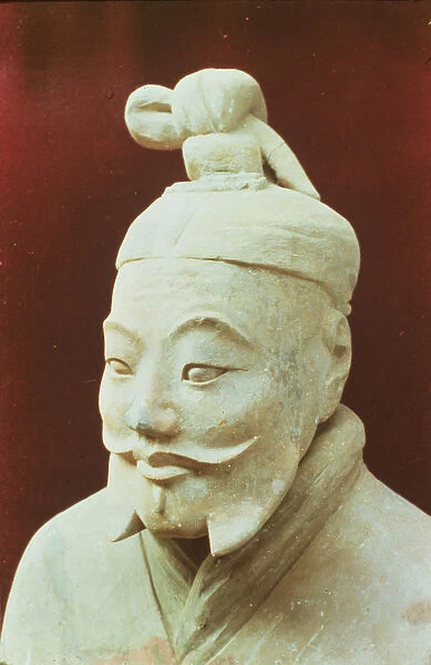Head of a warrior, Terracotta Army, Qin Dynasty, 210 BC (detail) (photo)