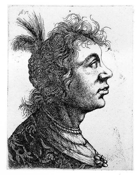 Head of a woman, 1637 (etching)