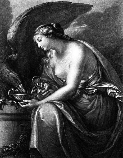 Hebe, engraved by Domenico Cunego (engraving)