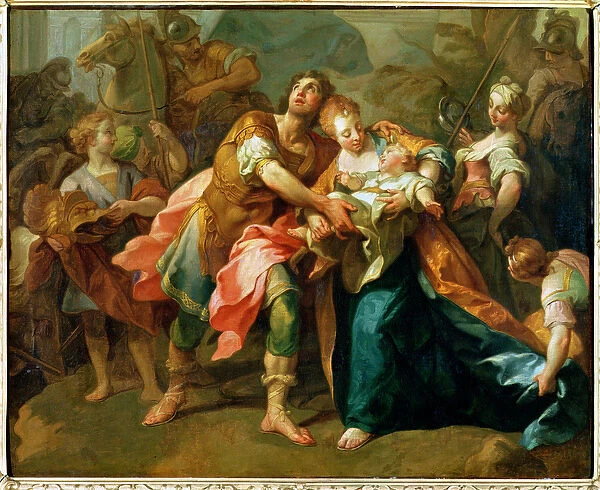 Hector Bidding Farewell to his Son and Andromache (oil on canvas)