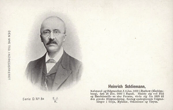 Heinrich Schliemann (1822-1890), German archaeologist (b  /  w photo)