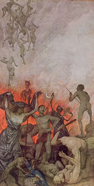 Hell, illustration from Festkalender published in Leipzig c. 1910 (colour litho)